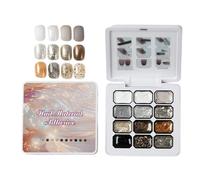 Gel Polishing Palette - 12 Colors Sparkly Gel Nail Polishing | Portable Gradient Semi-Solid Glitter Palette for Women Teens Mothers Practice Home Party Holiday Summer Spring Halloween Daily