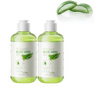 Gel puro de aloe vera, aloe vera natural, cuidado hidratante y calmante para la cara, cuerpo y cabello, gel natural después del sol para pieles secas y estresadas por el sol (2 unidades)
