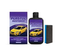 Gel reparador de plásticos negros para parachoques y gomas de coche. Incluye esponja para pulir y abrillantar, protección UV y antimanchas, y protección duradera