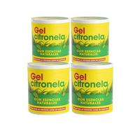 Gel Repelente de Mosquitos con Citronela - Repelente Natural contra Insectos, Aroma Refrescante, Envase Lata PACK 4