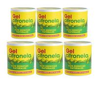 Gel Repelente de Mosquitos con Citronela - Repelente Natural contra Insectos, Aroma Refrescante, Envase Lata PACK 6