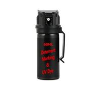 Gel Spray Seguridad 60ML para Mujer, Marcado con Rojo y Colorante UV Invisible, Clip Cinturón y Funda, Continua 15S o 25 Pulverizaciones, Alcance 3-4M, Marcaje 48H, Forma Recta & Resistente al Viento