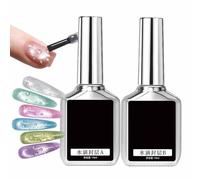 Gel Top Coat Efecto Gotas De Lluvia 2 Piezas Líquido Brillo Uñas Efecto | Capa de Gel para Uñas Adecuado Para Principiantes, Mujeres, Chicas, En Hogar, Salón, Viajes, Y Spa
