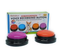 Gelabur Juego de 2 botones para perros para comunicación, botones grabables de voz para aula, juego de botones de conversación para entrenamiento de perros, herramientas de botones de conversación