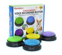 Gelabur Juego de 4 botones para perros para comunicación, botones grabables de voz para aula, juego de botones de conversación para entrenamiento de perros, herramientas de botones de conversación