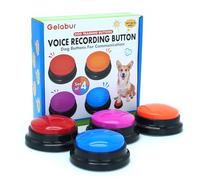 Gelabur Juego de 4 botones para perros para comunicación, botones grabables de voz para aula, juego de botones de conversación para entrenamiento de perros, herramientas de botones de conversación