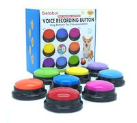 Gelabur Juego de 8 botones de comunicación para perros, botones grabables por voz para aula, juego de botones de conversación para entrenamiento de perros, herramientas de botones de conversación