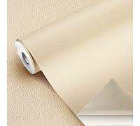 GELAISI Piel sintética autoadhesiva 20 x 200 cm, película de Cuero PVC,película Decorativa para Muebles, Papel Pintado Interior, guardarropas, Bolsos de Piel, sillas de Coche, sofá (Beige)
