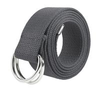 Gelante Cinturón de lona con anillo en D, hebilla plateada, estilo militar, para hombres y mujeres, 1 o 3 piezas, Gris, L/XL (36"-42" Waist)