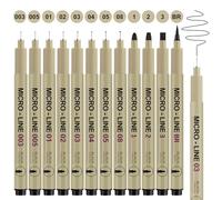 Gelanty Bolígrafos de punta fina negra, 12 bolígrafos de arte con micro delineador para artistas, bolígrafos de dibujo de tinta impermeable para bocetos artísticos, dibujo técnico, ilustración, cómic