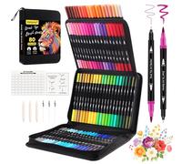 Gelanty Rotuladores Lettering, 80 Rotuladores Pincel Rotuladore Doble Punta, Adultos y Niñosrotuladores de Lettering, Doble Punta Brush Pen Para Acuarelas Dibujos y Caligrafía