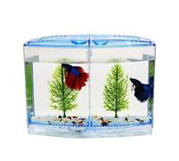 GELASIGE Acuario de pecera, caja transparente para criar peces, doble cápsula, incubadora de doble capa, incubadora de oficina, acuario, tanque de peces de vidrio