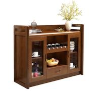 GELASIGE Aparador de madera maciza, aparador lateral de restaurante, gabinete de vino, montado en la pared, moderno, minimalista, para sala de estar, armario de té, armario de almacenamiento con