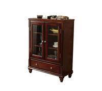 GELASIGE Aparador nórdico de madera maciza, aparador retro para sala de estar, gabinete de almacenamiento ligero, gabinete de té simple de lujo, gabinete de vino, aparador combinado con almacenamiento