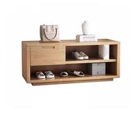 GELASIGE Banco de zapatos simple y moderno de madera maciza, para el hogar, la sala de estar, la entrada, se puede sentar largo, banco de zapatos para entrada