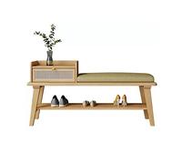 GELASIGE Banco nórdico de madera maciza para cambiar zapatos, zapatero simple para la entrada del hogar, taburete acolchado, zapatero, banco de zapatos para entrada (A)