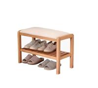 GELASIGE Banco nórdico simple de madera maciza para vestíbulo, zapatero, estante para sala de estar, porche, banco de zapatos para entrada