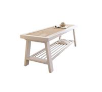 GELASIGE Banco para zapatos, banco para cambiar zapatos, estilo tronco, puerta del hogar, banco largo, banco de madera maciza, banco de zapatos para entrada (A)