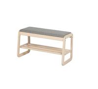 GELASIGE Banco para zapatos de madera maciza para la entrada, zapatero del hogar, banco de entrada con zapatero, banco de almacenamiento rectangular para sentarse y zapatos para entrada (B)