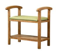 GELASIGE Banco zapatero de madera con reposabrazos, moderno, minimalista, almacenamiento multicapa, se puede colocar en el taburete cambiador de zapatos, banco de zapatos para entrada