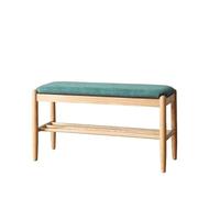 GELASIGE Banco zapatero de madera de fresno blanco, taburete cambiador de zapatos, paquete suave, puerta de madera maciza, taburete para cambiar zapatos, pequeño apartamento, entrada, porche, taburete
