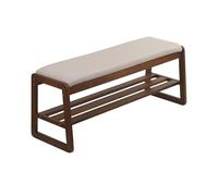 GELASIGE Banco zapatero de madera maciza para almacenamiento de entrada, cambiador de zapatos, cojín integrado, puerta de entrada, taburete suave para entrada
