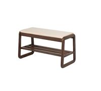 GELASIGE Banco zapatero de madera maciza para la entrada, zapatero del hogar, banco de entrada con zapatero, banco de almacenamiento rectangular para sentarse zapatos banco para entrada (A)