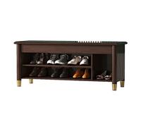 GELASIGE Banco zapatero de madera maciza, taburete para cambiar zapatos, para puerta, porche, con tapa abatible que puede sentarse y usar zapatos, taburete para sentarse, taburete integrado para