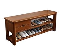 GELASIGE Banco zapatero para el hogar, banco, porche, zapatero con cajón, taburete de almacenamiento, apto para sala de estar, porche, pasillo, banco de zapatos para entrada (B)