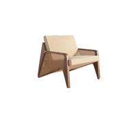 GELASIGE Sofá pequeño de ratán nórdico, retro, para sala de estar, dormitorio, balcón, sillones pequeños para espacios pequeños (B)