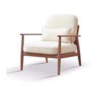 GELASIGE Sofá pequeño individual de madera maciza, sofá retro, sofá pequeño adecuado para sala de estar, dormitorio, balcón, sofás pequeños blanquecinos para espacios pequeños