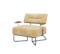 GELASIGE Sofá pequeño moderno retro para sala de estar, sofá individual de tela de nogal para recepción de hotel, silla de ocio simple, sofá doble de 30 pulgadas de ancho, sofás pequeños para espacios