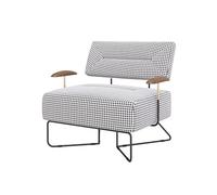 GELASIGE Sofá pequeño moderno retro para sala de estar, sofá individual de tela de nogal para recepción de hotel, silla de ocio simple, sofá doble de 30 pulgadas de ancho, sofás pequeños para espacios