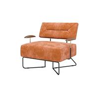 GELASIGE Sofá pequeño moderno retro para sala de estar, sofá individual de tela de nogal para recepción de hotel, silla de ocio simple, sofá doble de 30 pulgadas de ancho, sofás pequeños para espacios