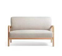 GELASIGE Sofá pequeño nórdico de tela de lino y algodón, sofá pequeño para apartamento, doble sofá de ocio de madera maciza, tienda de ropa, restaurante, recepción, oficina, sofá pequeño para espacios