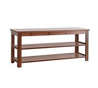 GELASIGE Zapatero de bambú de tres capas, para sala de estar, porche, estante de almacenamiento adecuado para dormitorio, pasillo, zapatero, banco de zapatos para entrada (L-100 cm)