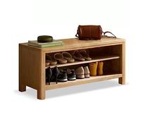 GELASIGE Zapatero de madera para cambiar zapatos, taburete para puerta, zapatero, taburete nórdico, almacenamiento de zapatos, simple banco de zapatos para sala de estar para entrada (C)