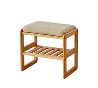 GELASIGE Zapatero de madera para cambiar zapatos, taburete simple y suave, cojín que se puede sentar, para cambiar zapatos, para el hogar, taburete para sentarse, banco de zapatos para entrada (A,S)