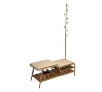GELASIGE Zapatero nórdico para cambiar zapatos con puerta que puede sentarse creativamente perchero integrado en el hogar, taburete para zapatos para entrada (S, 80 cm)