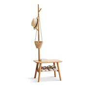 GELASIGE Zapatero para abrigos, taburete multifuncional para árbol de pasillo con función de almacenamiento, adecuado para sala de estar, dormitorio, perchero, banco de zapatos para entrada (B)