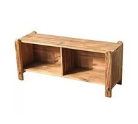 GELASIGE Zapatero rectangular de madera maciza, estilo retro, con rejilla doble de madera, para puerta de casa, cambiador, banco de zapatos para entrada