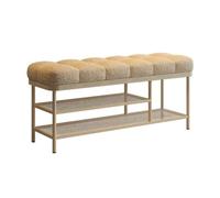 GELASIGE Zapatero rectangular para cambiar zapatos, banco de entrada para el hogar, taburete de almacenamiento de cojín suave, taburete de dormitorio, banco de zapatos para entrada (B)
