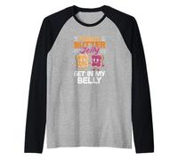 Gelatina de Mantequilla de maní Get In My Belly Cute Peanut Butter Camiseta Manga Raglan