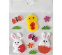 Gelatina de ventana de Pascua - conejitos y pollitos