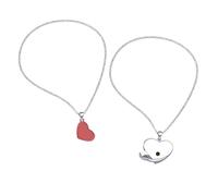 Gelb&Schwarz Collar con el que puedes poner una imagen en un corazón caliente, collar de mano a mano, cadena de clavícula de moda, colgante para el día de San Valentín, collar de amistad para mujer