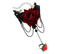 Gelb&Schwarz Reloj de pulsera digital para hombre, diseño de encaje con rosa, retro, gótico, floral, hecho a mano, regalo para mamá, a, 15x11cm