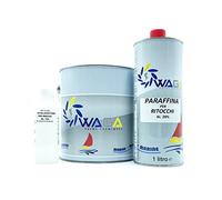 Gelcoat blanco Nautica Pintura poliéster para fibra de vidrio 2,5 l NPG-701 con catalizador de resina 125 ml y parafina retocar 1 l - Waga Paint Tecniques