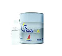 Gelcoat gris 7035 parafinado 2,5 l náutica barniz poliéster para fibra de vidrio con catalizador resina 125 ml - Waga Paint Tecniques