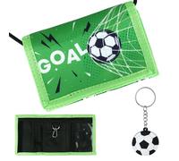 Geldbeutel Kinder mit einem Schlüsselanhänger Brustbeutel Kinder Portemonnaie Jungen Portmonee Kinderportmonee Jungen Mädchen Kindergeldbeutel Kinder Geldbörse Faltbar, Fútbol