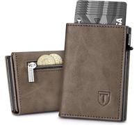 Geldbörse Herren Slim RFID Schutz Leder Magnetisch Portmonee Herren, marrón, Marrone, Minimalista